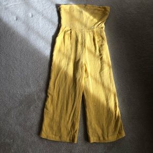 Yellow strapless Australian linen style jumpsuit